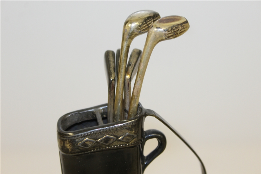 Golf Bag with Golf Clubs Classic Desk Display with Pen Holder