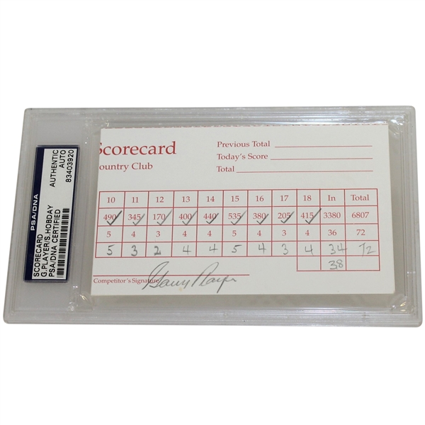 Gary Player Signed Official 1995 Vineyards Country Club Used Scorecard PSA/DNA #83403920