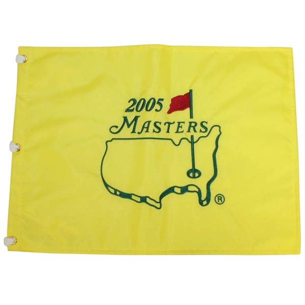 2005 Masters Tournament Embroidered Flag - Tiger Wins 4th Masters Green Jacket!