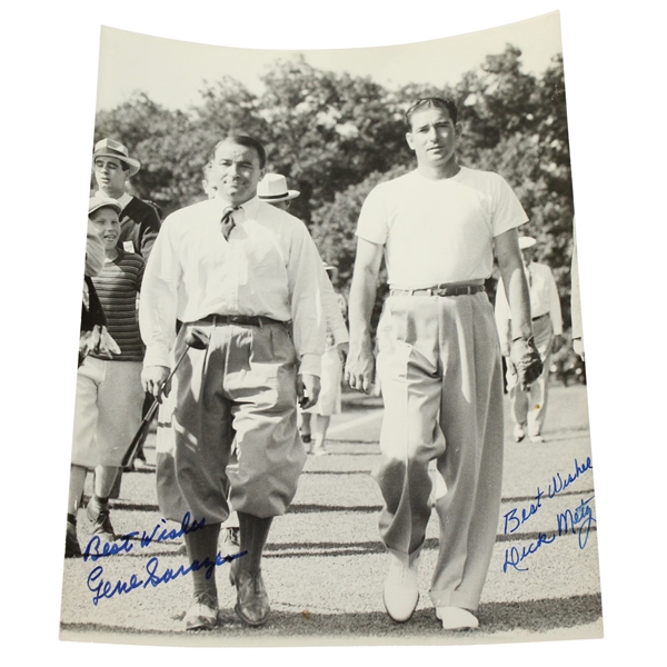 Gene Sarazen & Dick Metz Signed Black and White Photo JSA ALOA