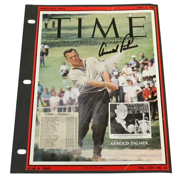 Arnold Palmer Signed May 1960 TIME Magazine Cover & Neiman Drawing Reverse JSA ALOA