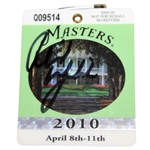 Phil Mickelson Signed 2010 Masters Series Badge #Q09514 JSA ALOA