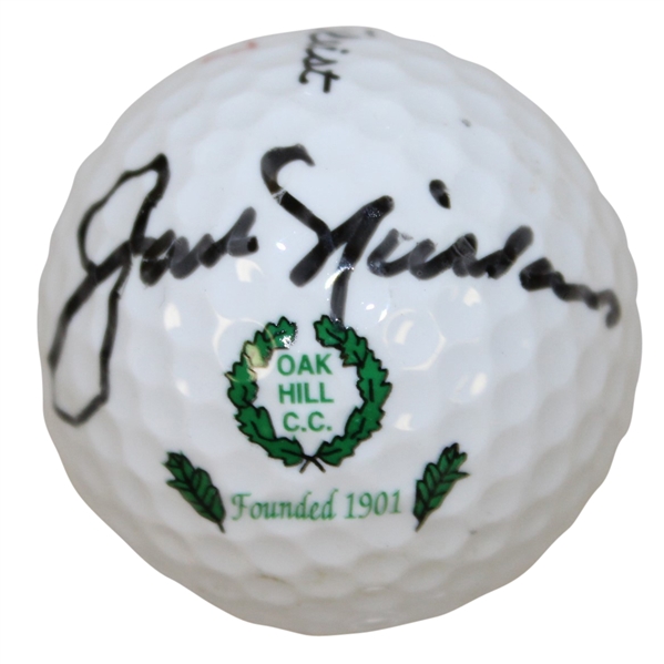 Jack Nicklaus Signed Oak Hill Country Club Logo Golf Ball JSA ALOA