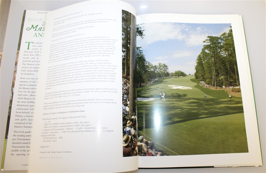 2004 Masters Tournament Annual Book with Dustjacket - Phil Mickelson Winner