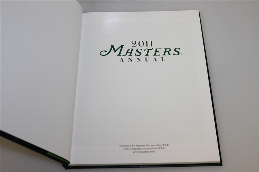 2011 Masters Tournament Annual Book - Charl Schwartzel Winner