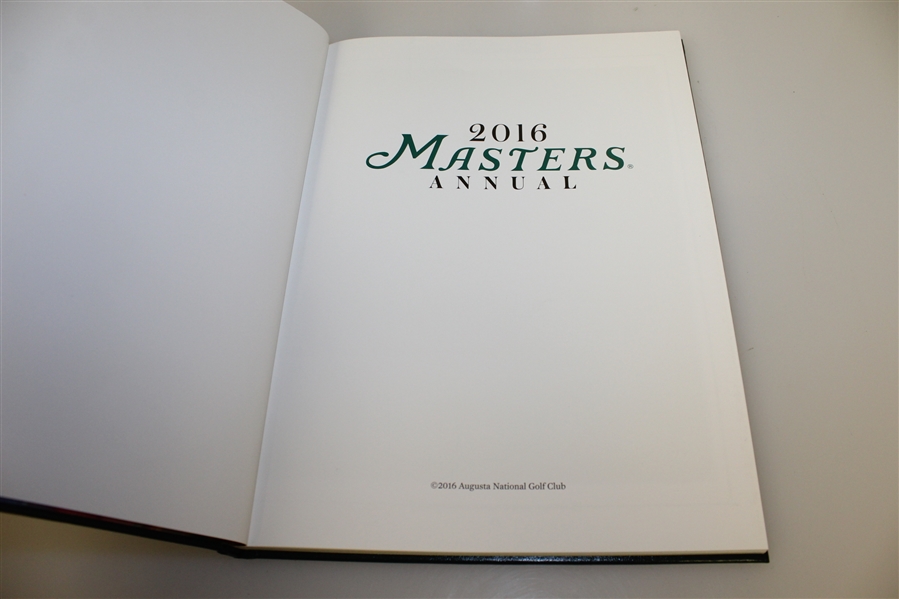 2016 Masters Tournament Annual Book - Danny Willett Winner