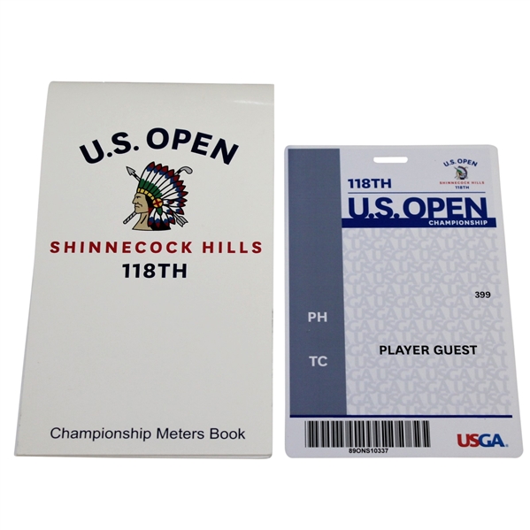 2018 US Open Championship at Shinnecock Hills Player Guest Badge & Yardage Book