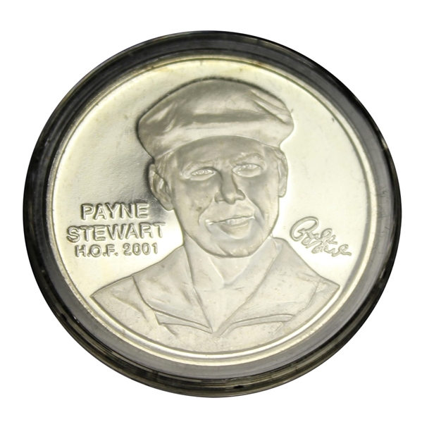Payne Stewart One Troy Ounce Fine Silver PGA Tour HOF 2001 Commemorative Medal with Certificate