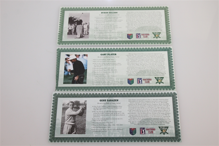Sarazen, Player, & Nelson Fine Silver PGA Tour HOF 1974 Commemorative Medals with Certificates