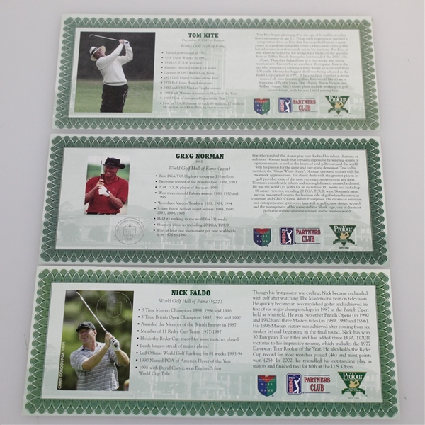 Norman, Kite, & Faldo Fine Silver PGA Tour HOF Commemorative Medals with Certificates