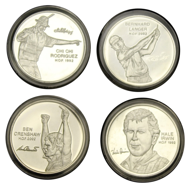 Irwin, Langer, Crenshaw, & Chi-Chi Fine Silver PGA Tour HOF Commemorative Medals with Certificates