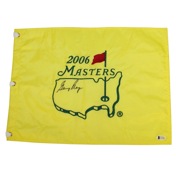 Gary Player Signed 2006 Masters Embroidered Flag BECKETT #C11964