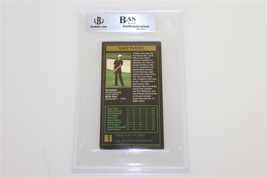 Gary Player Signed Grand Slam Ventures Masters Collection Card - BECKETT Slabbed #9577459