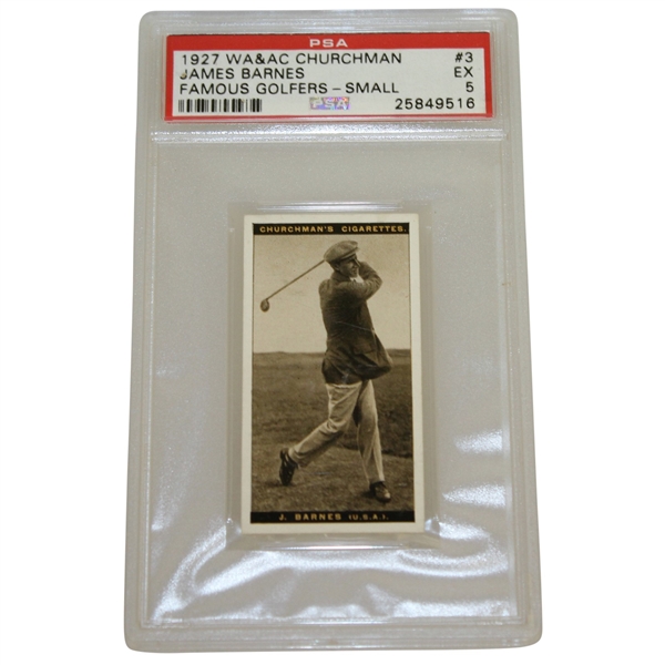 James Barnes 1927 WA&AC Churchman Famous Golfer Card PSA/DNA EX 5 #25849516