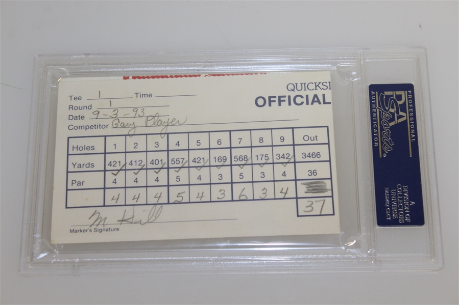 Gary Player Signed Official Quicksilver Golf Classic Scorecard PSA/DNA #83403892