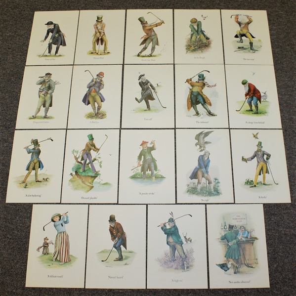 'The Nineteen Holes of Golf' Complete Set of the Classic Golf Color Prints - Excellent Condition
