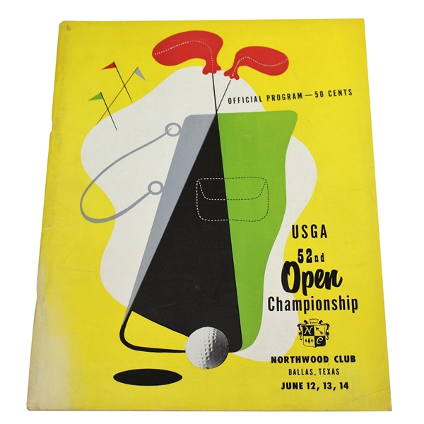 1952 US Open Championship at Northwood CC Program - Julius Boros Winner