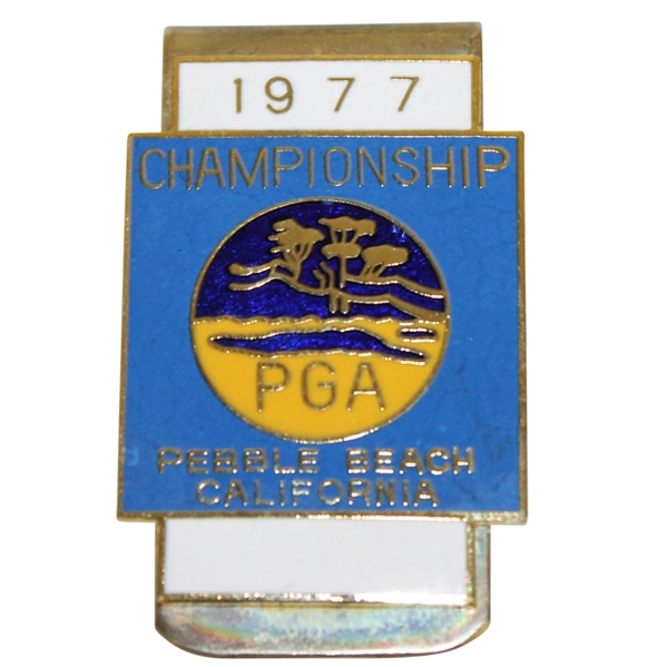 Ray Floyd's 1977 PGA Championship at Pebble Beach Contestant Money Clip/Badge
