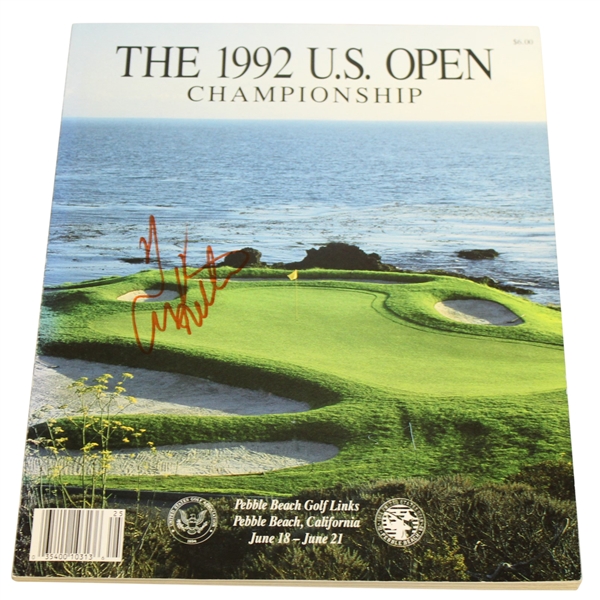 Tom Kite Signed 1992 US Open Championship at Pebble Beach Program JSA ALOA