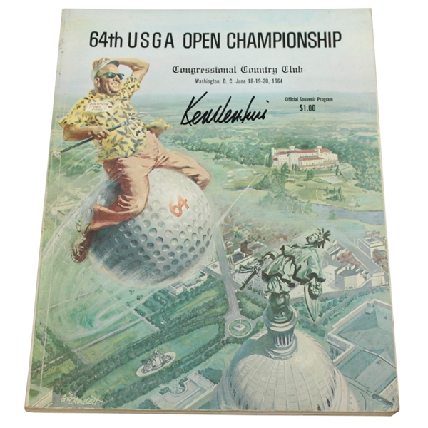 Ken Venturi Signed 1964 US Open Championship at Congressional CC Program JSA ALOA