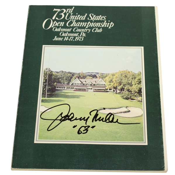 Johnny Miller Signed 1973 US Open Championship at Oakmont CC Program JSA ALOA