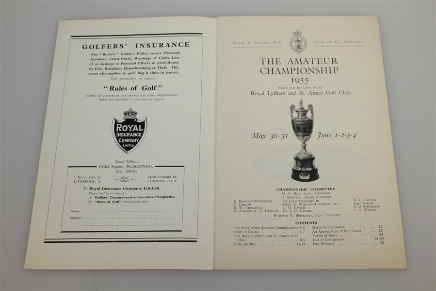 1955 British Amateur at The Royal Lytham & St. Annes GC Program - Wednesday