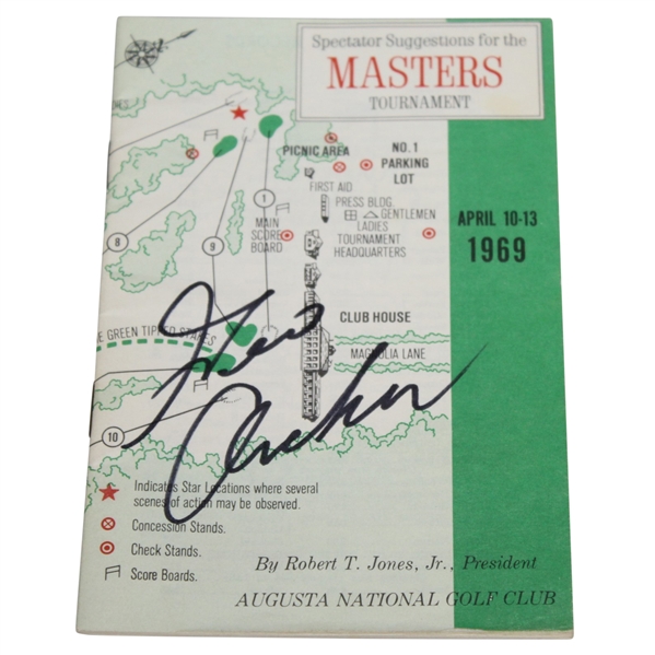 George Archer Signed 1969 Masters Tournament Spectator Guide JSA ALOA