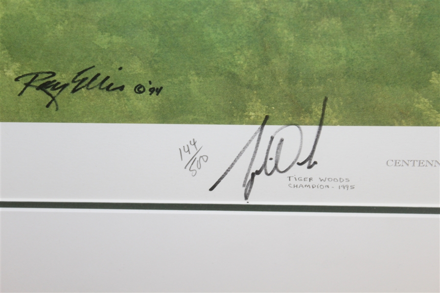 Tiger Woods Signed 1995 US Amateur Centennial Ltd Ed Ray Ellis Print JSA FULL #Y43122