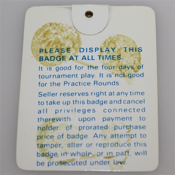 1983 Masters Tournament Badge #07742 - Seve Ballesteros Winner