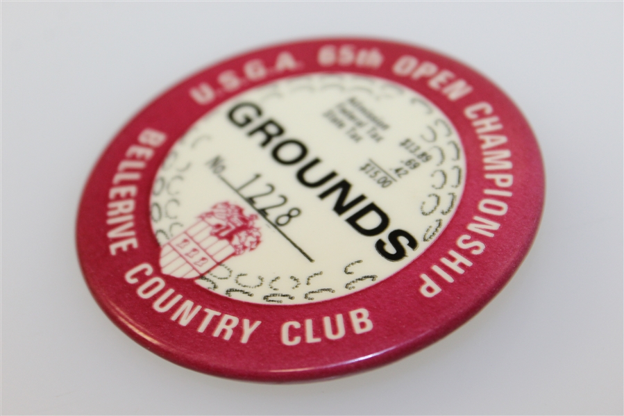 1965 US Open Championship at Bellerive Country Club Grounds Badge #1228