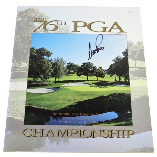 Nick Price Signed 1994 PGA Championship at Southern Hills CC Official Program JSA ALOA