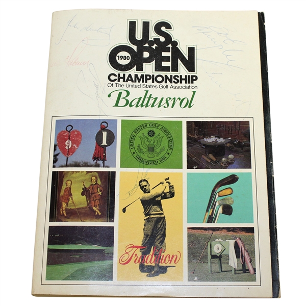 1980 US Open Program Signed by Winner Nicklaus, Palmer, Seve, & Others JSA ALOA