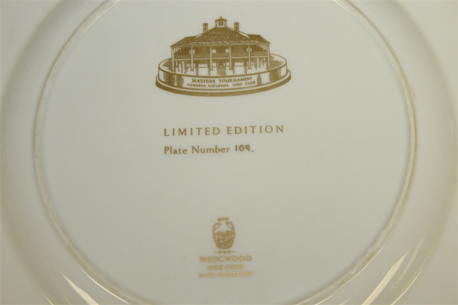 Augusta National Clubhouse Wedgwood Bone China Ltd Ed Plate #109 - Gifted to Bobby Jones' Son Robert Tyre III