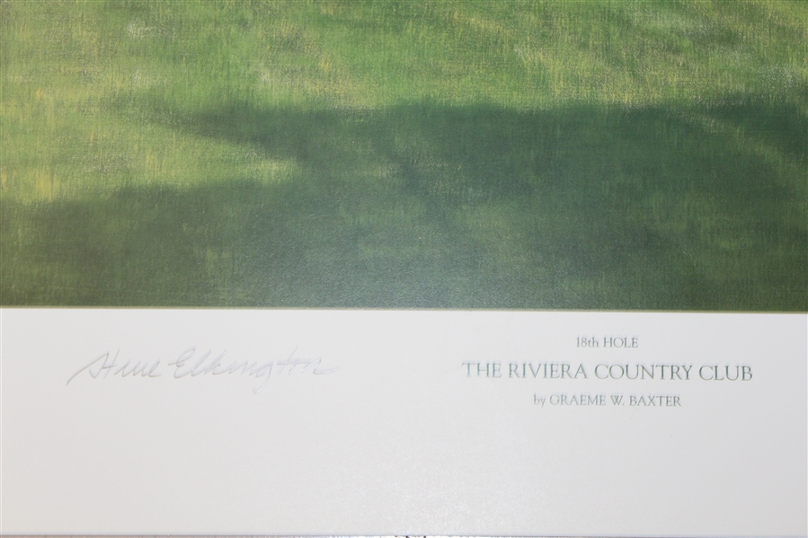 Steve Elkington Signed Riviera Country Club Artist Proof - Also Signed by Artist Baxter JSA ALOA