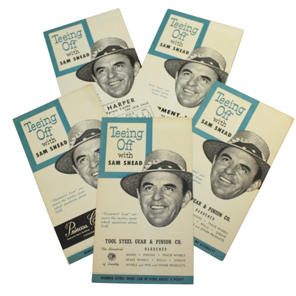 Five 1953 'Teeing Off with Sam Snead' Booklets