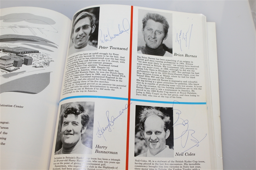 Teams Signed 1971 Ryder Cup Program with Four Badges/Crests/Shields JSA ALOA