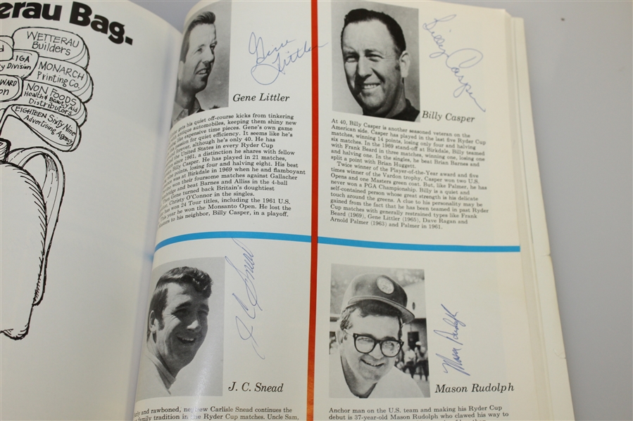 Teams Signed 1971 Ryder Cup Program with Four Badges/Crests/Shields JSA ALOA
