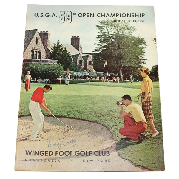 Billy Casper Signed 1959 US Open at Winged Foot Golf Club Program JSA ALOA
