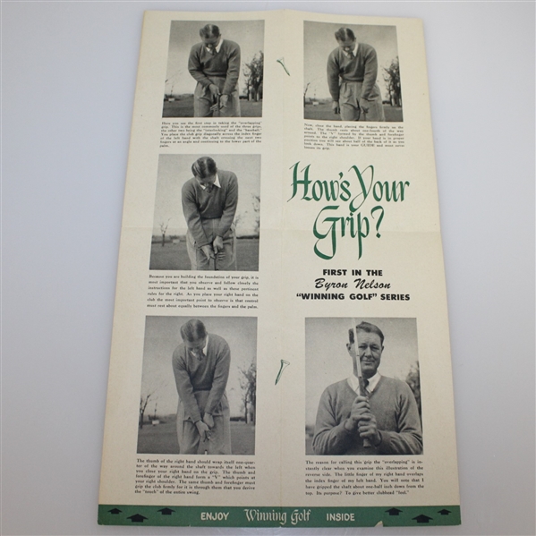 Byron Nelson Signed 'Winning Golf' Pamphlet with other 11 Pamphlets - Complete JSA ALOA