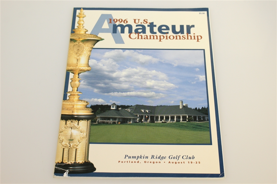 1996 US Amateur Championship at Pumpkin Ridge GC Program & Sunday Ticket - Woods Win