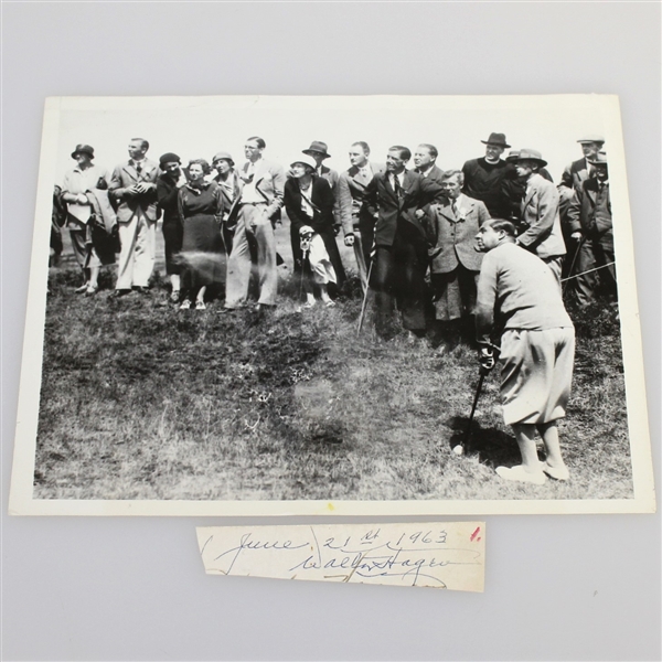 1933 Walter Hagen Ryder Cup Wire Photo with Cut Signature JSA ALOA