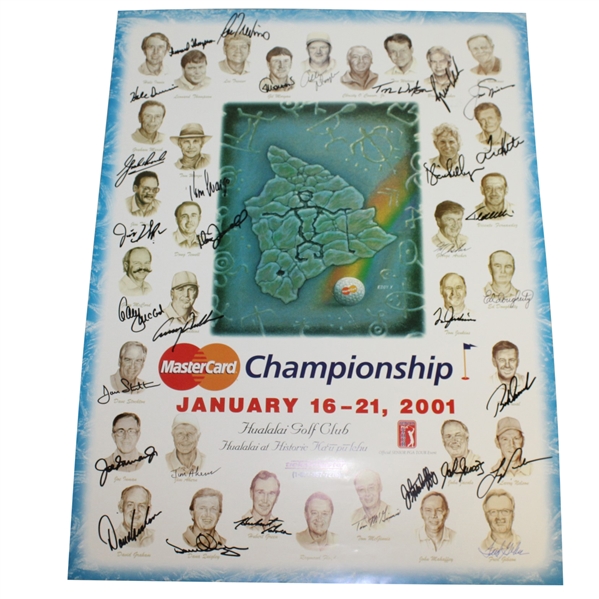 Multi-Signed 2001 MasterCard Championship Poster - Nicklaus, Watson, Trevino, & Others JSA ALOA