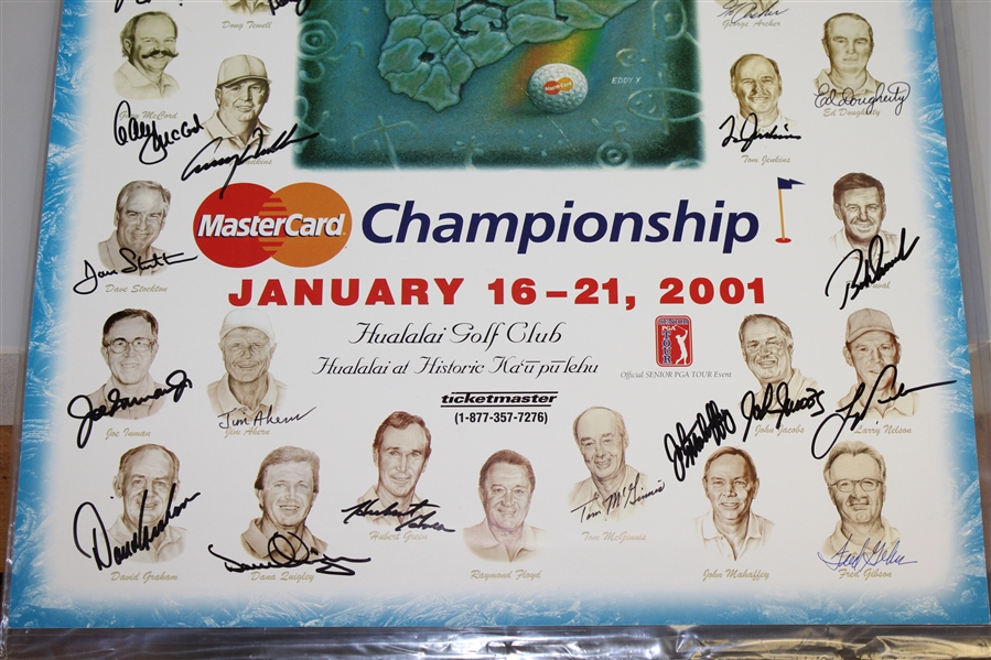 Multi-Signed 2001 MasterCard Championship Poster - Nicklaus, Watson, Trevino, & Others JSA ALOA