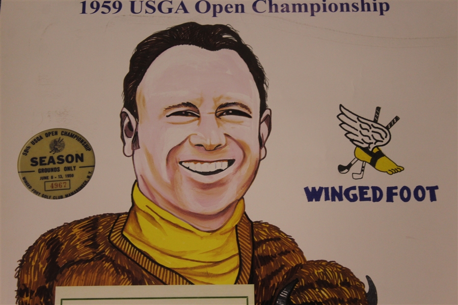 Billy Casper Signed 50th Anniversary of 1959 US Open at Winged Foot Poster JSA ALOA
