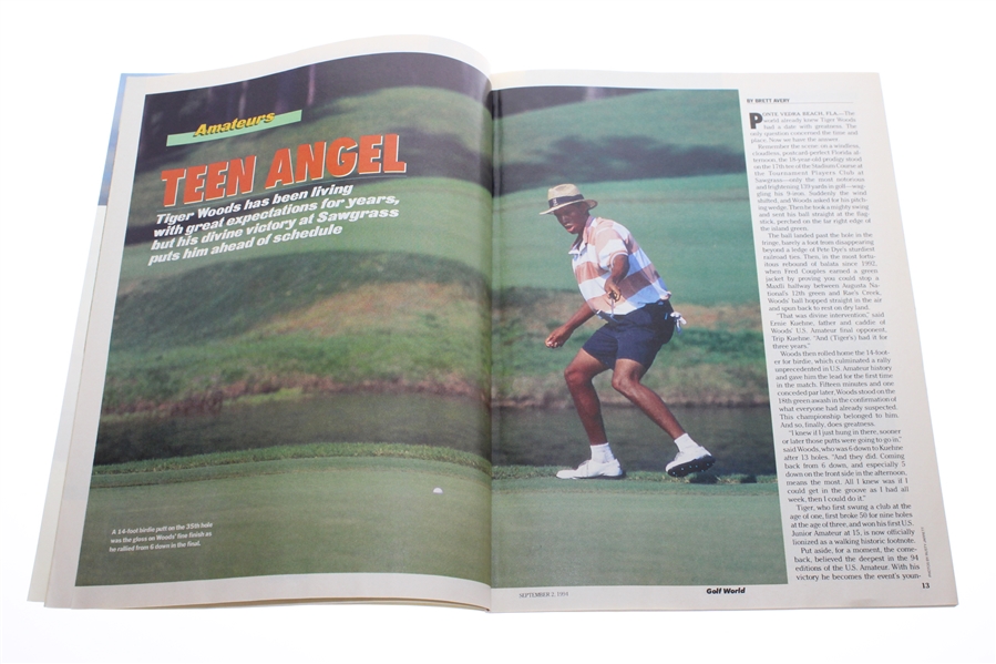 Tiger Woods Signed September 2, 1994 'Tiger Time' Golf World Magazine JSA ALOA