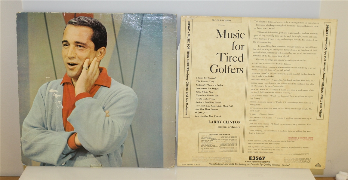 Two Golf Record Albums - 'Como Swings' and 'Music for Tired Golfers'