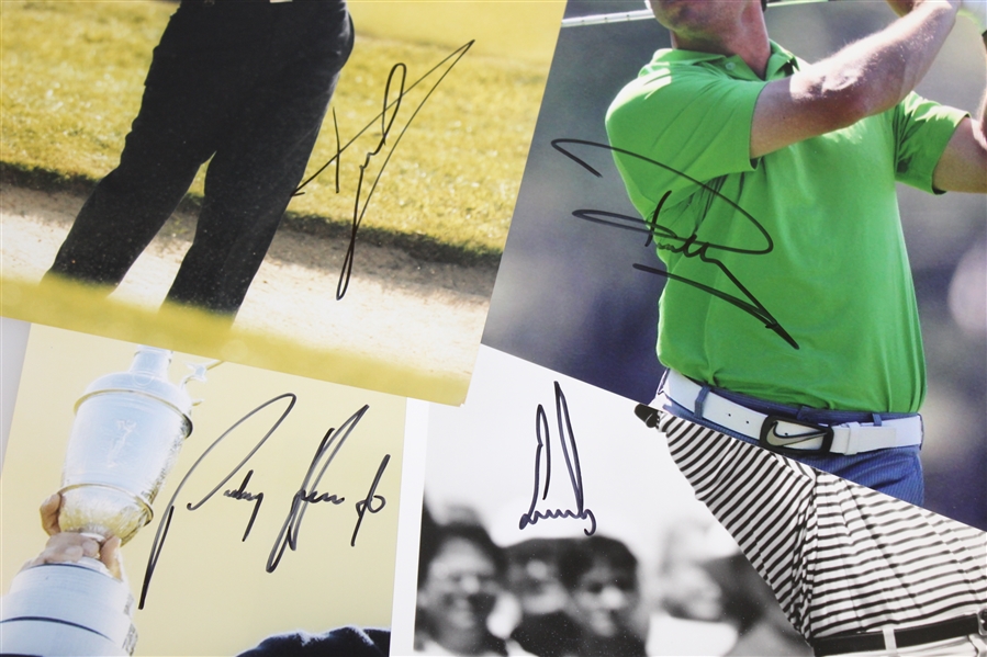Ernie Els, Padraig Harrington, Paul Casey, & Luke Donald Signed 8x10 Photos JSA ALOA