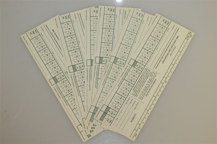 Six Official 1988 US Open at The Country Club (Brookline) Scorecards