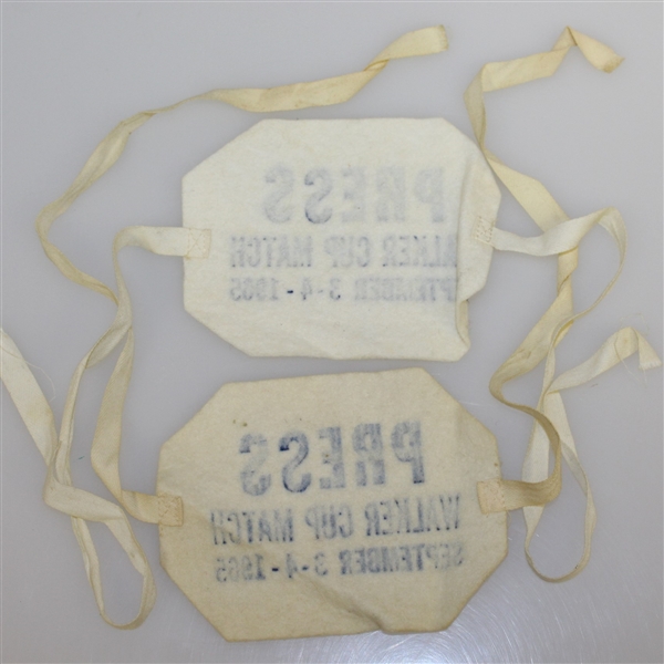 Two 1965 Walker Cup Matches Press Armbands