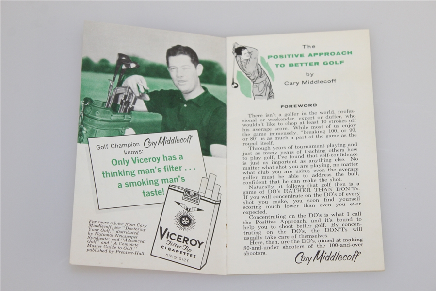 1959 'The Positive Approach to Better Golf' by Cary Middlecoff Booklet - Roth Collection